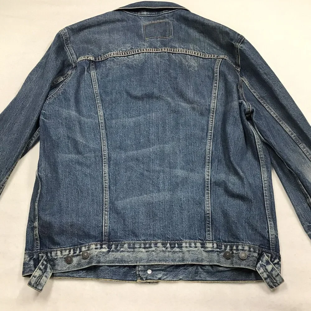 LEVIS Denim Trucker Jacket Men 2XL Faded Distressed Outdoor Red Tab 72334 - Picture 11 of 16